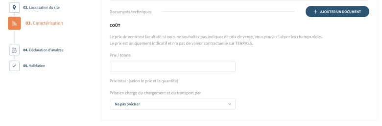 Option de coûts dans TERRASS