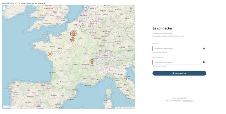 Page d'accueil de TERRASS début 2025